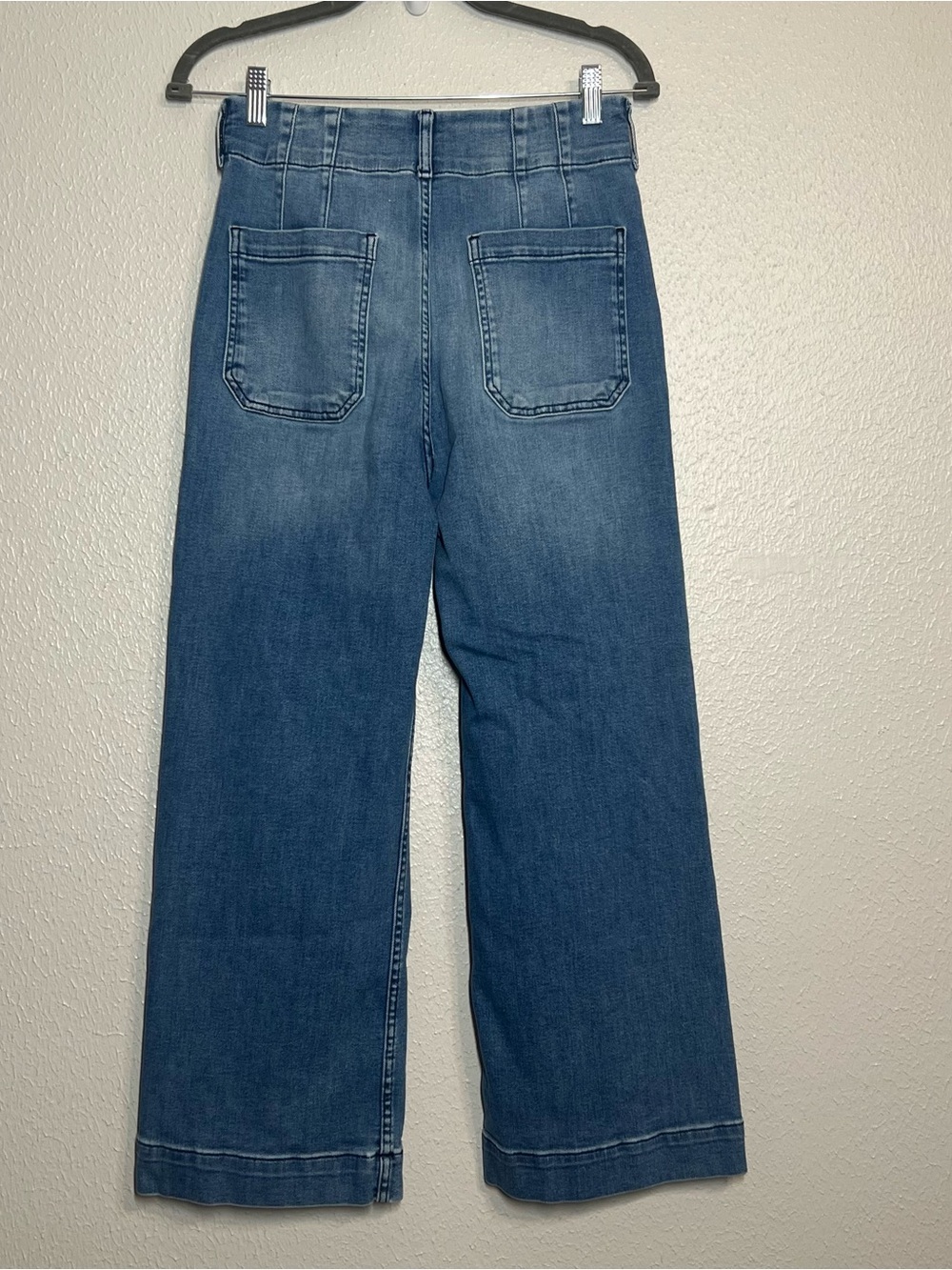 Anthropologie Maeve The Colette Cropped Wide-Leg Jeans Blue Denim Size 27 - Picture 7 of 13